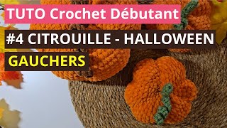 4TUTO CROCHET GAUCHER  Citrouille en Laine Chenille  Halloween [upl. by Egarton]