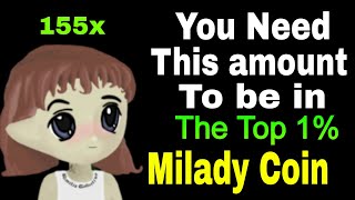 MILADY MEME COIN HOW MUCH LADYS COIN YOU NEED TO BE A MILLIONAIRE [upl. by Immak]