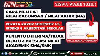 Cara Melihat Nilai Akhir Gabungan NA Rerata Rapor Indeks amp Akreditasi Sekolah  PPDB Jatim 2024 [upl. by Anitsyrhk]