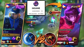 CLINT VS DYRROTH TOP GLOBAL MYTHICAL GLORY iNGAME  CLINT BEST BUILD amp EMBLEM 2022  MLBB [upl. by Kallista]