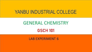 GSCH 101 Experiment 6 Enthalpy [upl. by Houser]