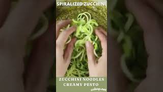 Creamy Pesto Zoodles LowCarb Recipe [upl. by Seabrook]