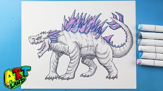 How to Draw Shimo  Godzilla x Kong The New Empire [upl. by Hurlow]