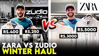 Zara vs Zudio Winter Haul 202425  Winter Haul For Indian Men  BeYourBest Fashion San Kalra [upl. by Neelehtak]