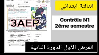 3AEP contrôle N1 2éme semestre الثالثة إبتدائي الفرض الأول الدورة التانية [upl. by Savvas]