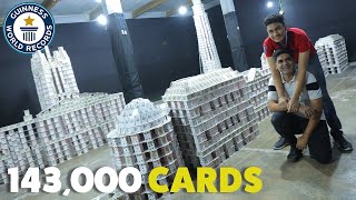 Building The Largest Playing Card Structure  Guinness World Records [upl. by Suidaht207]