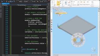 Solid Edge Macro Tutorial with C  27  Sheet Metal  Create a base TAB feature [upl. by Yanrahs]