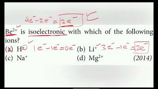 Be2 is isoelectronic with which of the following ions [upl. by Senga]