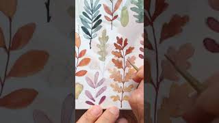 Easy Colourful Pastel Autumn Leaves Watercolor Tutorial watercolorpainting [upl. by Nonnek101]