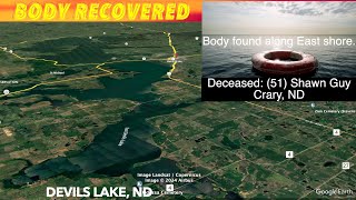 Body Recovered Along East Shore Of Devils Lake North Dakota [upl. by Dnalro]