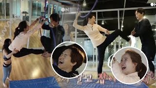 Song Ji Hyo and Her Brothers Funny NonStop Bickering While Doing Aerial Yoga [upl. by Rumery]