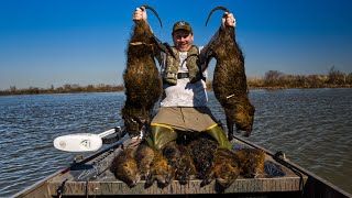 Hunting GIANT marsh RATS to Eat  Louisiana Nutria Catch and Cook [upl. by Anevad]