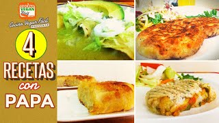 4 recetas con papa  Cocina Vegan Fácil [upl. by Asilrac463]