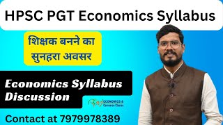 HPSC PGT 2024  Economics Syllabus Discussion  Haryana PGT Exam 2024 [upl. by Ahrendt421]