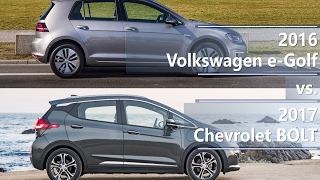 2016 Volkswagen eGolf vs 2017 Chevrolet Bolt comparison [upl. by Nawtna]