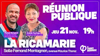 Réunion publique à Ricamarie avec Andrée Taurinya et Manuel Bompard [upl. by Avruch]