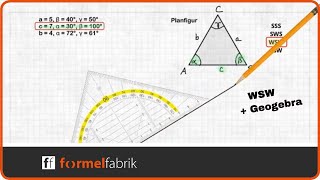 Dreiecke Konstruieren WSW Schritt für Schritt mit Planskizze  Geogebra [upl. by Euqitsym884]