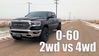 060mph 2019 RAM 1500 2wd vs 4wd [upl. by Annahsed]