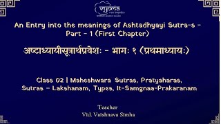 02Maheshwara Sutras An Entry into the meanings of Ashtadhyayi Sutras  Vid Vaishnava Simha [upl. by Lettie699]