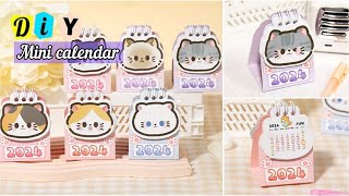 DIY cute calendar 2024 at home 📆 How to make a cute calendar 2024 out of paper [upl. by Jarid]