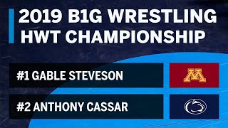 HWT 1 Gable Steveson Minnesota vs 2 Anthony Cassar PSU  2019 B1G Wrestling Championship [upl. by Polish]