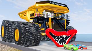 Crazy Escape From The Giant Mining Dump Truck Monsters Eater VS Lightning McQueen Beamng Drive 328 [upl. by Alena]