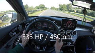 MercedesBenz C400 4MATIC 9GTronic  253 kmh AUTOBAHN  POV drive  4K High Quality [upl. by Nairod895]