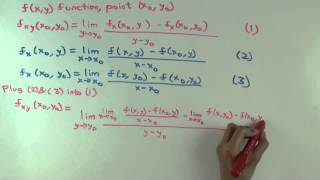 Secondorder mixed partial derivative definition as double limit [upl. by Snell249]