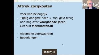 Webinar Aftrekposten voor mensen met een chronische ziekte of beperking [upl. by Eceinehs]