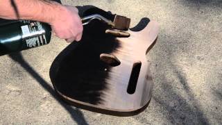 Charring a Guitar Top Flaming a Flame Maple Top Scorched Luthier Project [upl. by Nerac322]