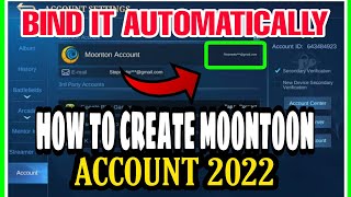 HOW TO CREATE MOONTON ACCOUNT 2022 MOBILE LEGENDS  ML Tutorials [upl. by Rooker29]