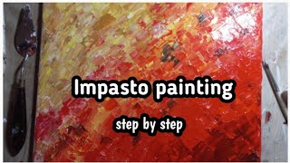 Easy impasto painting tutorial  Flowers Acrylic painting for beginners [upl. by Aridni]