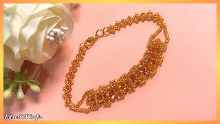 Gold Beaded Bracelet  Easy Beading Tutorial  How to Make Beaded Bracelet  Making Beaded Jewelry [upl. by Nrubliw]