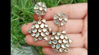 DIY beautiful kundan earrings  how to make earrings at home  earrings  kundan earrings [upl. by Idhem241]