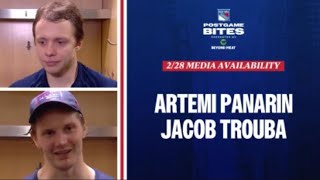 Postgame Panarin and Trouba  28022024 [upl. by Bevus625]