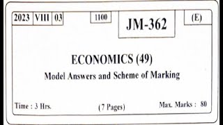 XII HSC JULY 2023 Economics Question Paper Solution hsc economics maharashtraboard [upl. by Nanek]