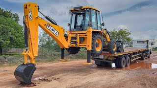 Our Brand New JCB 3DX Super 4x4 Unloading from Truck in Jcb Showroom 2024 [upl. by Seldan130]