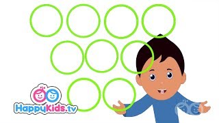 How Many Circles Do We See  Learning Songs Collection For Kids And Children  Happy Kids [upl. by Ayekam]