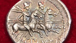 Gemini Twins Castor amp Pollux  The Dioscuri Brothers Ancient Silver Denarius Coin [upl. by Guendolen]