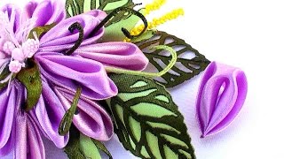 Kanzashi petals from Ribbon 5 cm  Kanzashi Petals Flowers Tutorial  DIY Flower Petals [upl. by Vish]