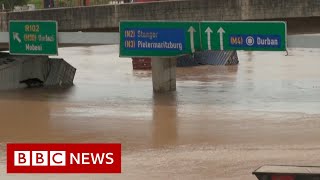 At least 45 dead in South Africa floods  BBC News [upl. by Yenohtna]