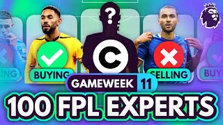 FPL GW11 EXPERT Transfer Trends amp Best Captains 🧠 100 Experts Reveal Gameweek 11 Team Plans [upl. by Sallad50]