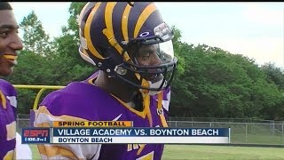 HS Spring Football Village Academy vs Boynton Beach [upl. by Rochette324]