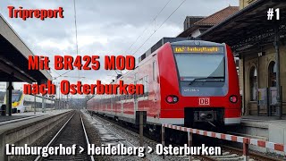 Mit der Br425 MOD der SBahn RheinNeckar nach Osterburken Tripreport 2 Klasse 2024 [upl. by Ydieh]