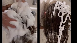 ASMR Shaving Cream amp Shampoo  Tub Time Shampooing  Soothing Scrubs🧼🛁 Hairwashing [upl. by Odnala46]