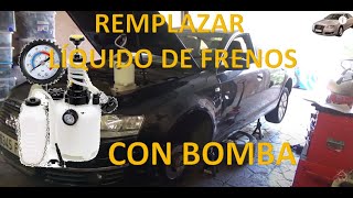 Cómo cambiar y sangrar el líquido de freno del coche sin ayuda con una BOMBA DE VACIO Ej AUDI A6 [upl. by Swamy]