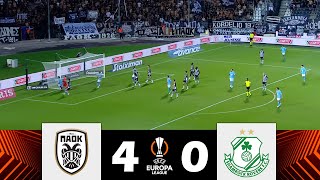 PAOK vs Shamrock Rovers 40  UEFA Europa League Playoffs 202425  Match Highlights [upl. by Aiahc537]