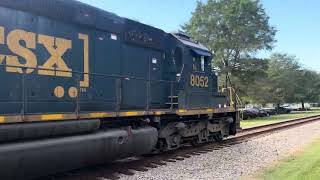 Csx rail train coming through Waxhaw NC with Csx 8052 leading [upl. by Thorman]