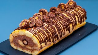 This roulade replaces any cake Ferrero Rocher taste without using the oven [upl. by Trovillion294]