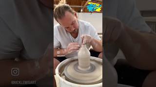 Making a ceramic oil bottle ⁣⁣nicklewisart art handmade ceramics pottery reels fyp viral [upl. by Jacy]